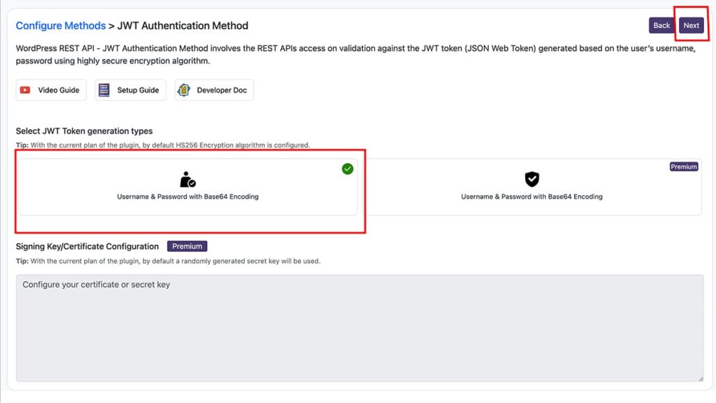 JWT Authentication Method